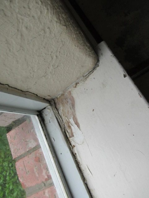 It's a good idea to check all window and window openings with a moisture detector during the home inspection. Sometime evidence of moisture penetration are observed but sometimes there is no indications present yet.